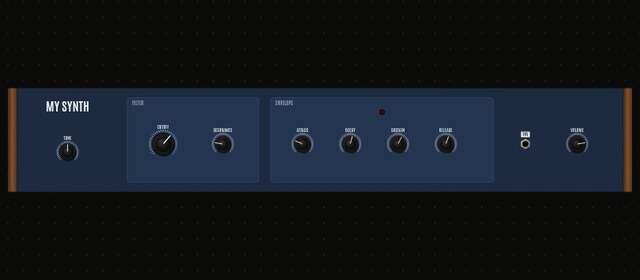 A CUSTOM SYNTH panel made in the Synth Editor